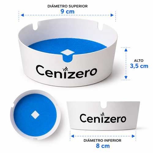 Medidas del cenicero desechable de cartón Cenizero